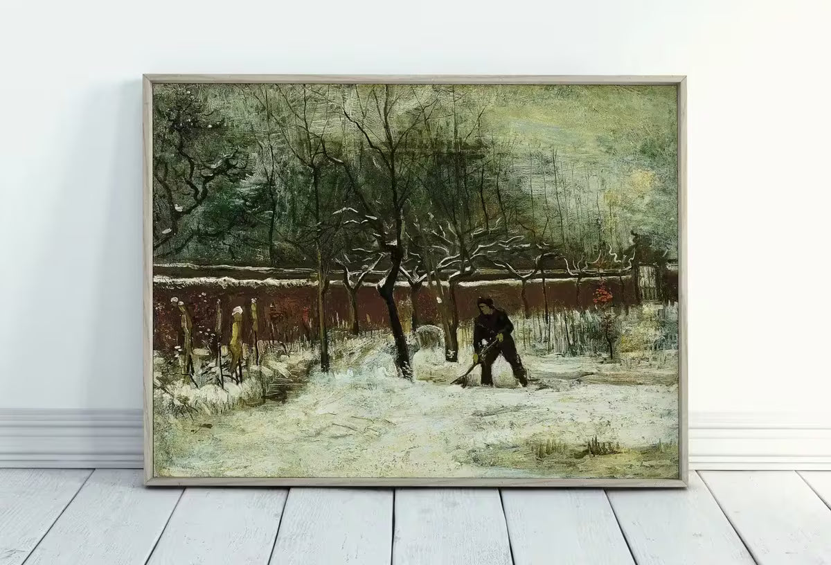 Vicarage Garden Under Snow by Vincent van Gogh. Printable Famous Art Print. Instant Download van Gogh Print Vintage Painting. Fine Art Print – Printable Wall Art