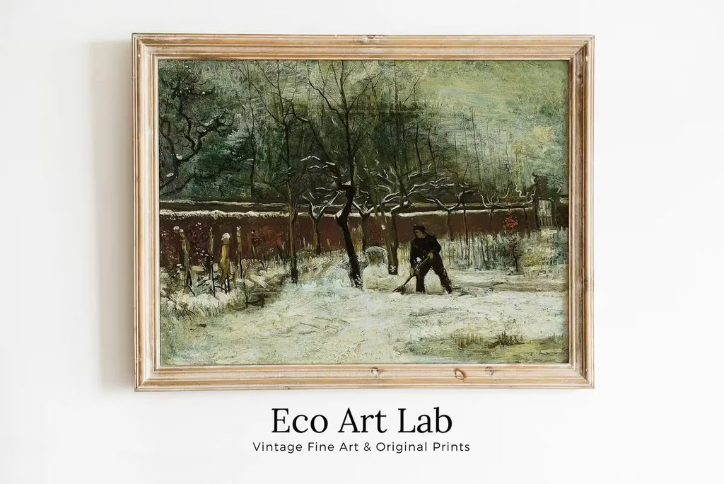 Vicarage Garden Under Snow by Vincent van Gogh. Printable Famous Art Print. Instant Download van Gogh Print Vintage Painting. Fine Art Print – Printable Wall Art