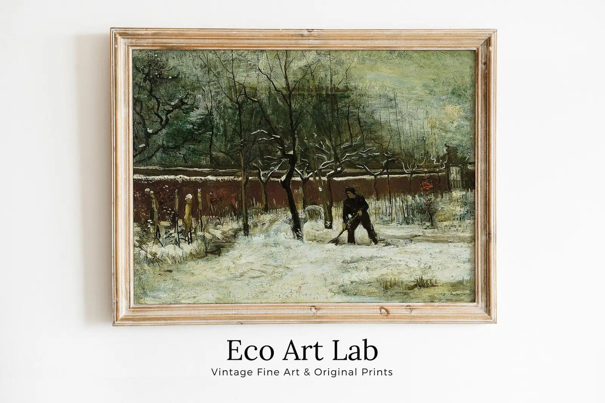 Vicarage Garden Under Snow by Vincent van Gogh. Printable Famous Art Print. Instant Download van Gogh Print Vintage Painting. Fine Art Print – Printable Wall Art Digital Download