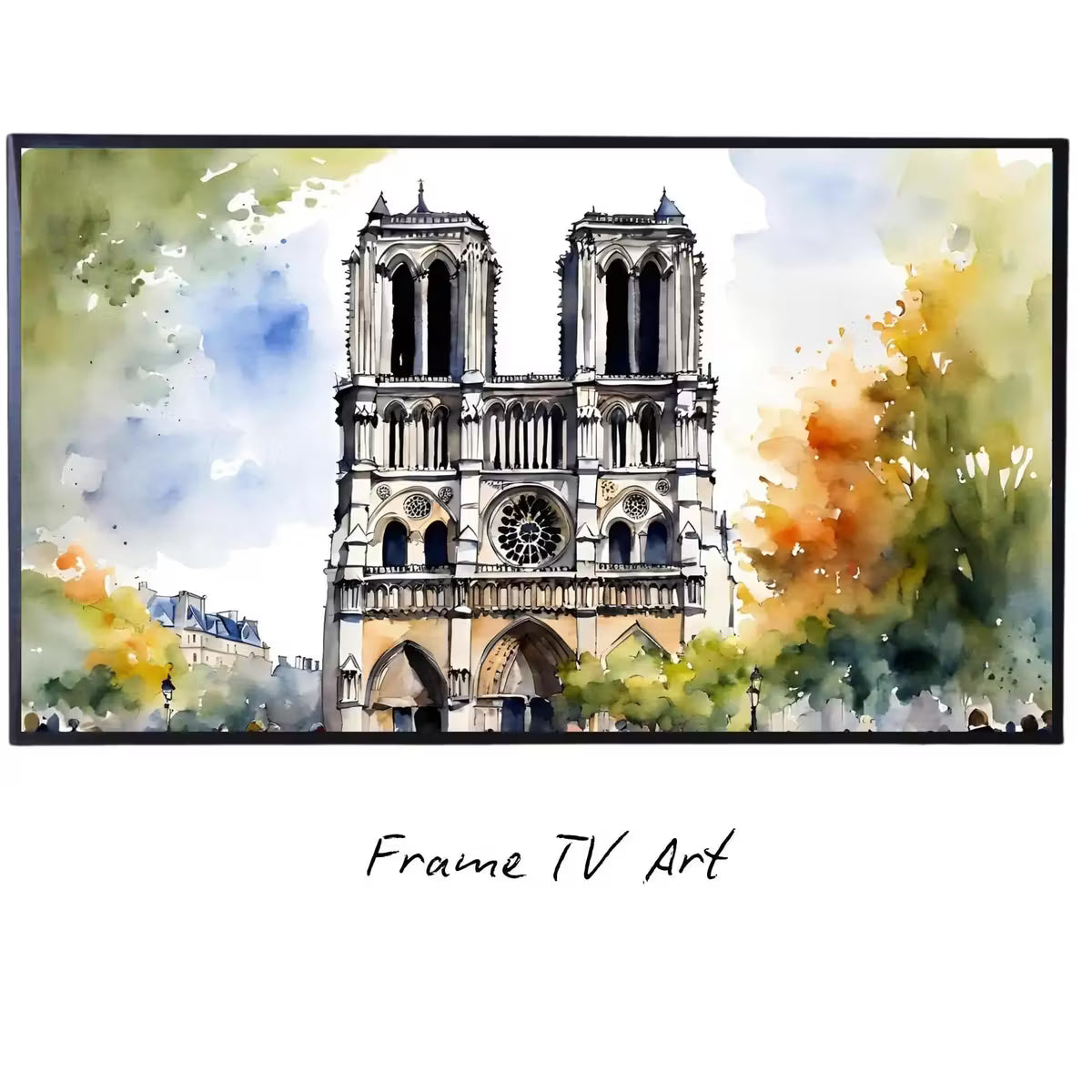 View Of Notre Dame Art I Cathedral Wall Decor I Frame TV 4K Digital Art For Samsung Frame TV – Frame TV  Art
