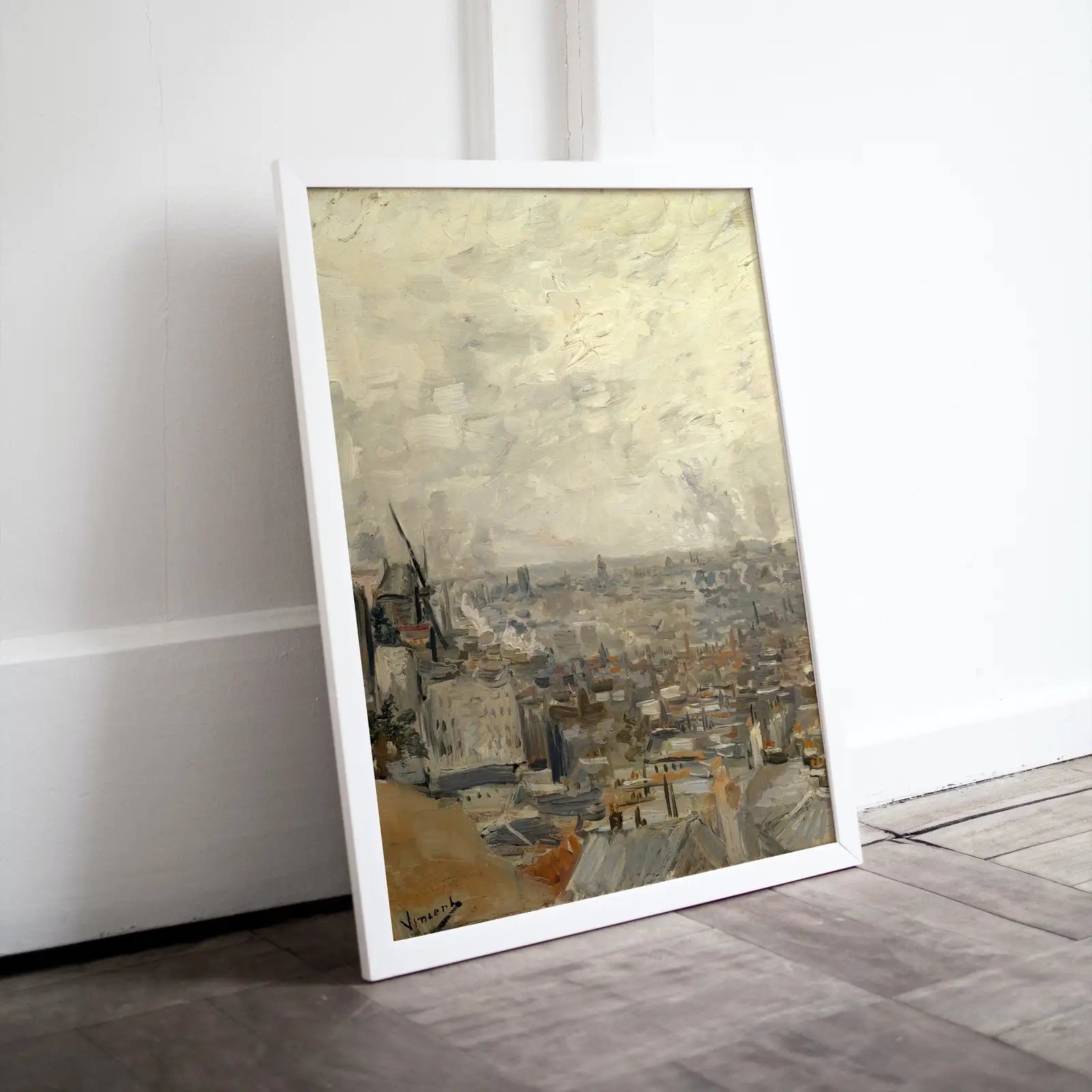 Vue de Paris depuis Montmartre par Vincent van Gogh. Impression d’art célèbre imprimable. Téléchargement instantané de l’impression de Van Gogh. Décoration murale vintage d’art raffiné