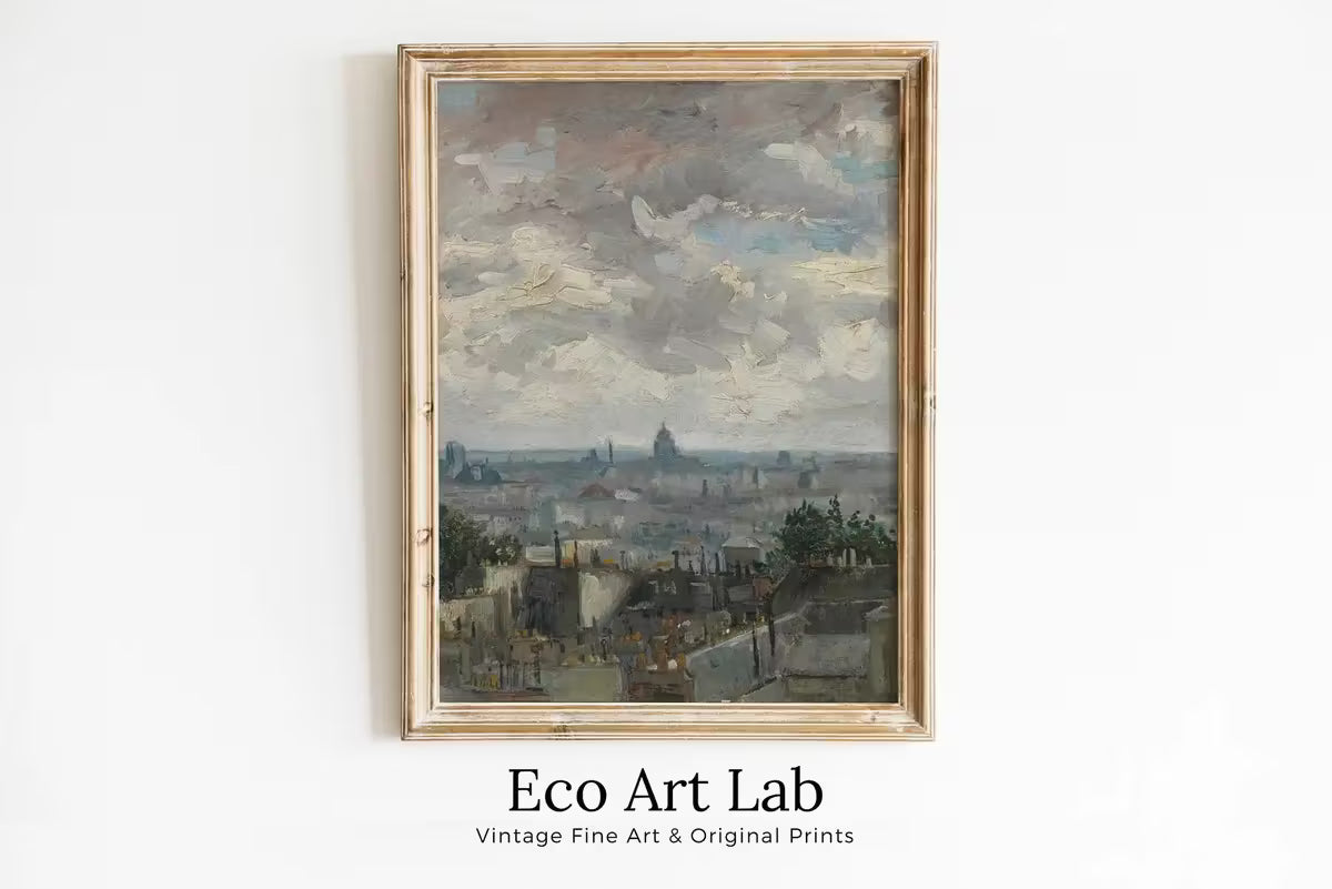 View of Paris Vincent van Gogh Printable Famous Oil Painting. Instant Download van Gogh Print European Landscape Vintage Wall Decor Fine Art – Printable Wall Art
