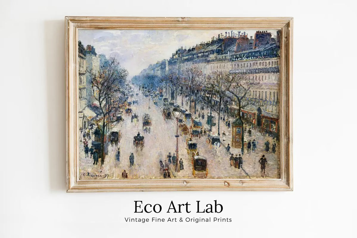 View of The Boulevard Montmartre in Paris Painting. Printable Famous Art Print Instant Download Vintage Cityscape Wall Decor. Fine Art Print – Printable Wall Art