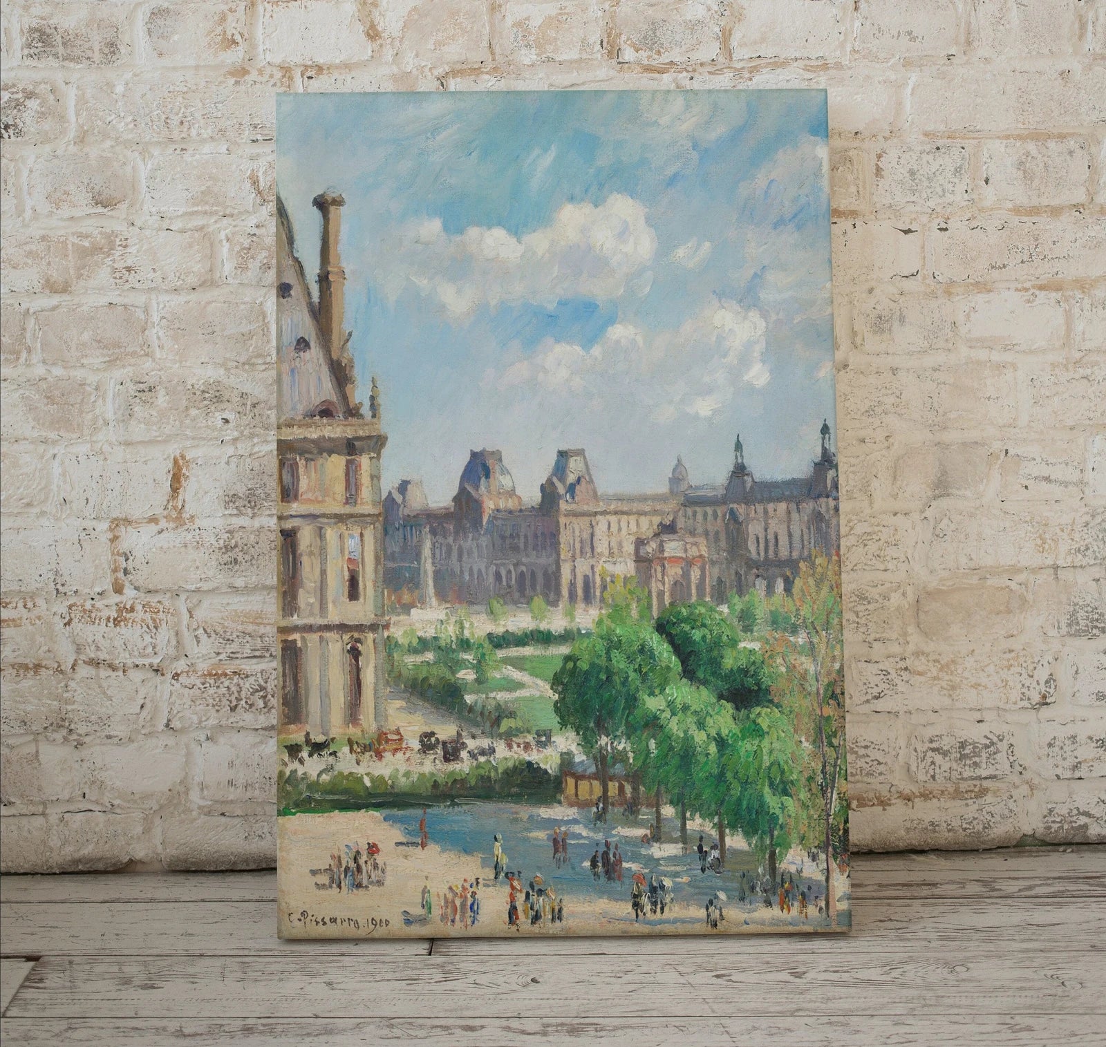 Detail view of artwork from View of the Place du Carrousel in Paris Vintage Painting. Printable Famous Art Print. Instant Download Cityscape Wall Decor. Fine Art Print. (variation 1)