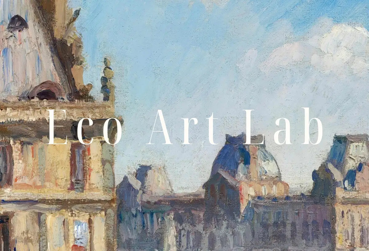 Detail view of artwork from View of the Place du Carrousel in Paris Vintage Painting. Printable Famous Art Print. Instant Download Cityscape Wall Decor. Fine Art Print. (variation 2)