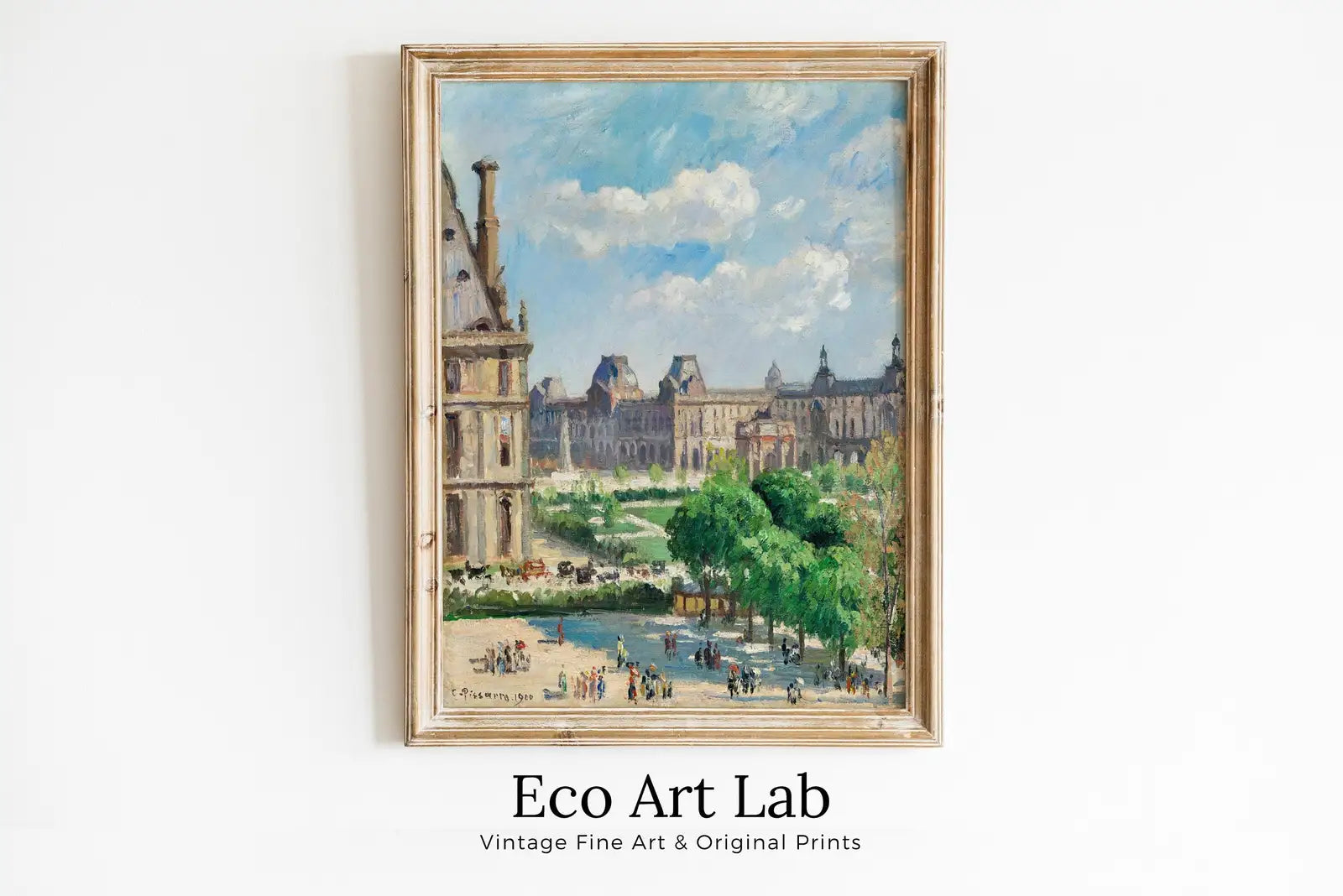 Framed view of View of the Place du Carrousel in Paris Vintage Painting. Printable Famous Art Print. Instant Download Cityscape Wall Decor. Fine Art Print – printable wall art digital download.