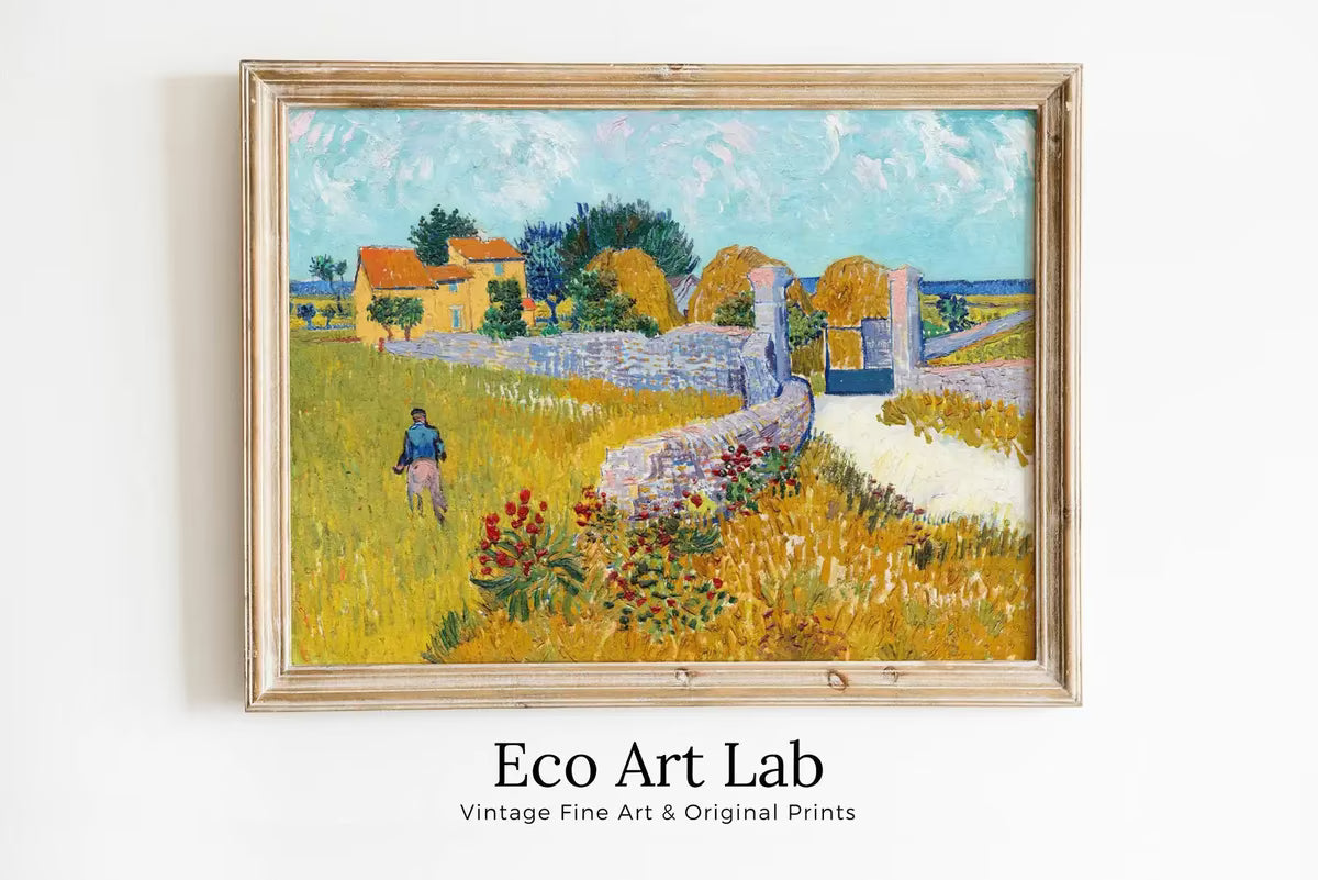 Vincent van Gogh Farmhouse in Provence Painting. Famous Printable Art. Instant Download van Gogh Vintage Landscape Fine Art  – Printable Wall Art