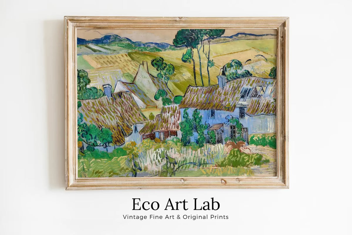 Vincent van Gogh Farms near Auvers Painting Printable Famous Art. Instant Download Farmhouse van Gogh Vintage Fine Art  – Printable Wall Art