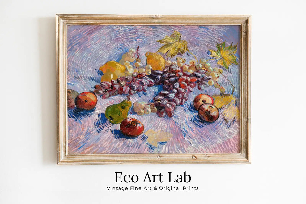 Framed view of Vincent van Gogh Fruits Printable Famous Art Prints. Instant Download Still Life van Gogh Print Vintage Wall Decor. Fine Art Digital Print – printable wall art digital download.
