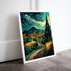 Vincent van Gogh Inspired Landscape Painting. Printable. Instant Download van Gogh Art Print Digital Painting Wall Decor. Fine Art Print – Printable Wall Art