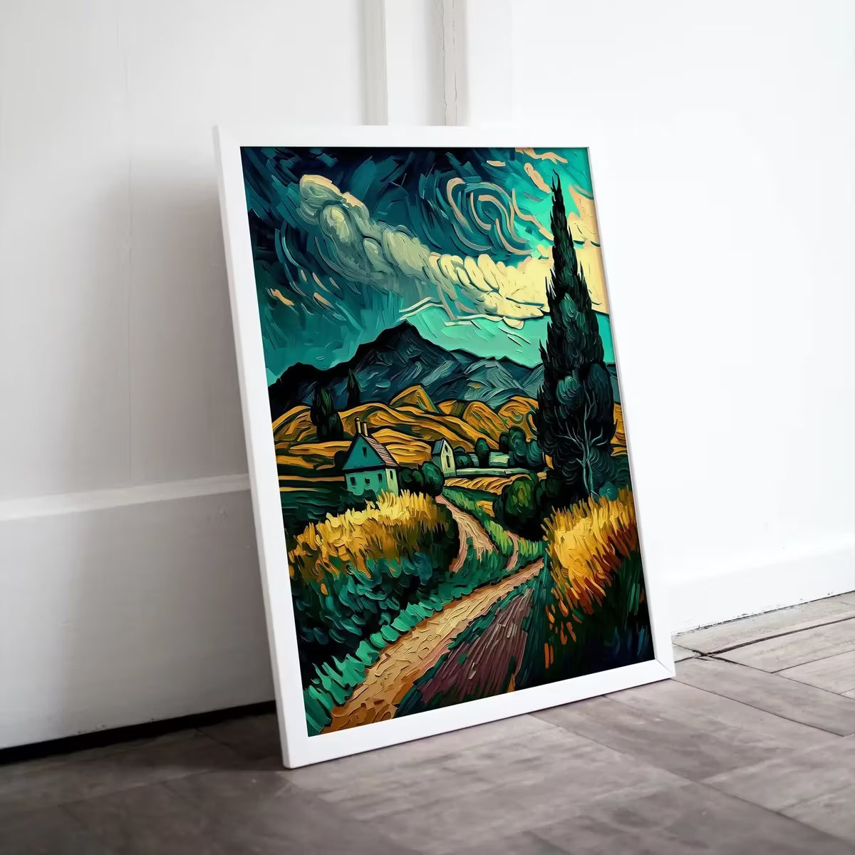 Vincent van Gogh Inspired Landscape Painting. Printable. Instant Download van Gogh Art Print Digital Painting Wall Decor. Fine Art Print – Printable Wall Art