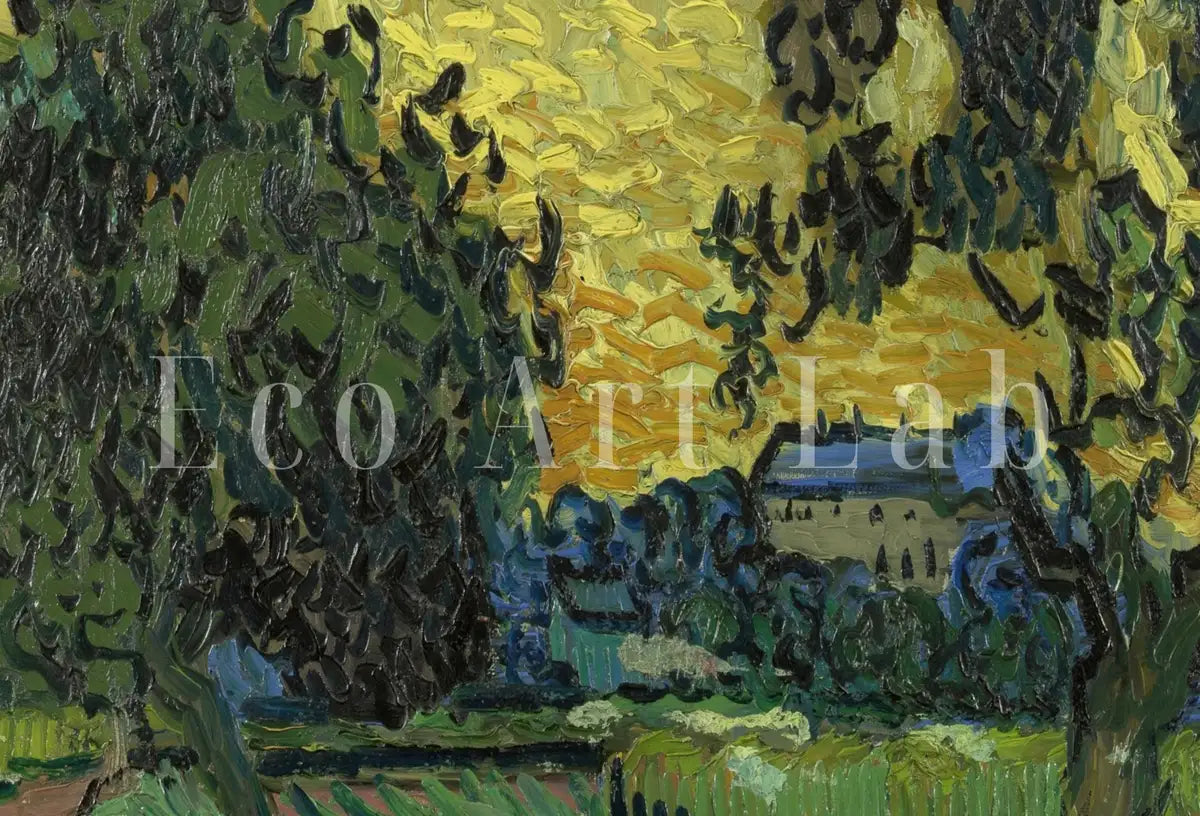Vincent van Gogh Landscape at Twilight. Printable Famous Art Print. Instant Download van Gogh Print. Vintage Art. Country Landscape Painting – Printable Wall Art Digital Download