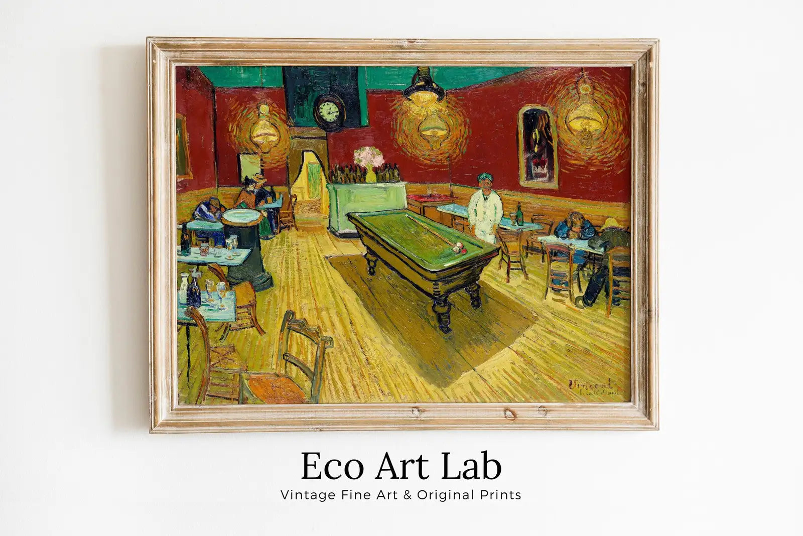 Reproduction d’art célèbre : Le Café de nuit de Vincent van Gogh - Téléchargement instantané, style vintage pour la décoration murale.