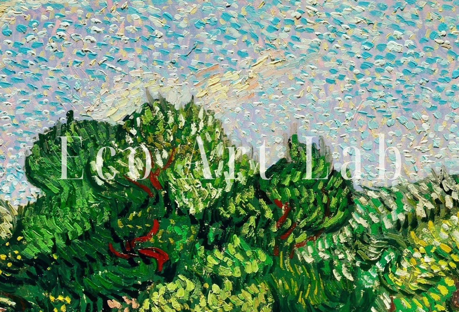 Tableau de paysage d’oliviers de Vincent van Gogh à imprimer. Téléchargement instantané de l’impression de van Gogh, peinture de printemps vintage. Tableau d’art ancien imprimable.