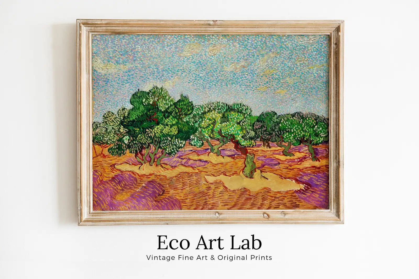 Tableau de paysage d’oliviers de Vincent van Gogh à imprimer. Téléchargement instantané de l’impression de van Gogh, peinture de printemps vintage. Tableau d’art ancien imprimable.