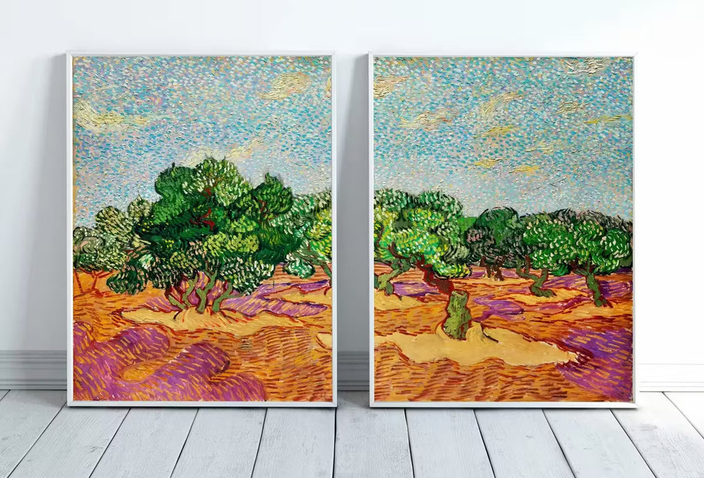 Vincent van Gogh Olive Trees Landscape Printable Famous Art. Set of 2 Prints. Instant Download van Gogh Print. Vintage Spring Painting – Printable Wall Art Set
