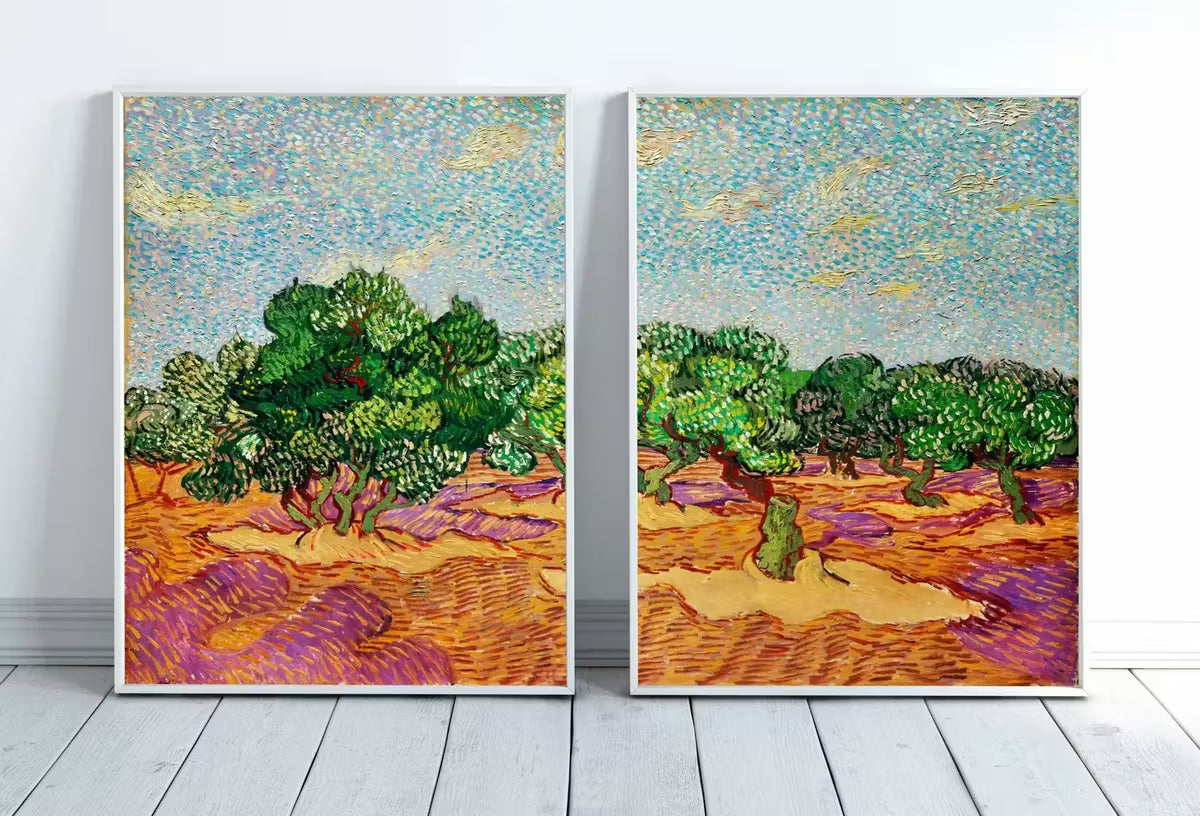 Vincent van Gogh Olive Trees Landscape Printable Famous Art. Set of 2 Prints. Instant Download van Gogh Print. Vintage Spring Painting – Printable Wall Art Set