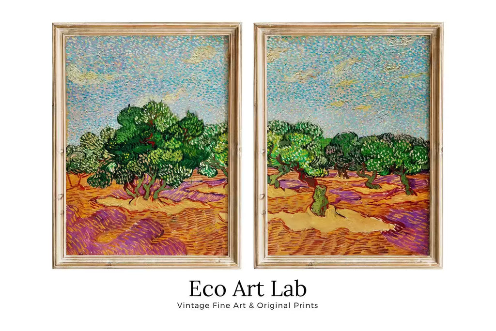 Vincent van Gogh Olive Trees Landscape Printable Famous Art. Set of 2 Prints. Instant Download van Gogh Print. Vintage Spring Painting – Printable Wall Art Set