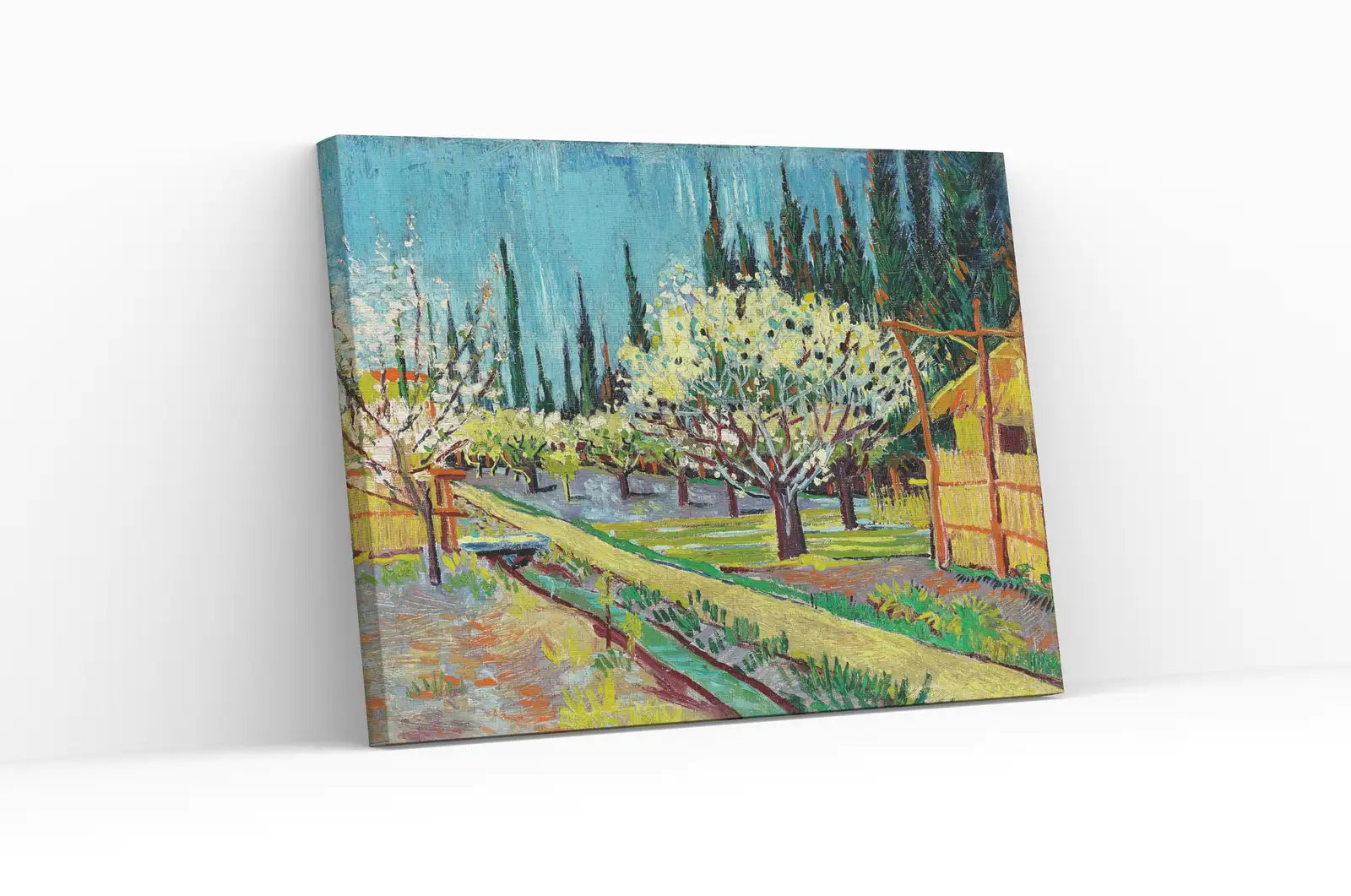 Verger Bordé de Cyprès de Vincent van Gogh - Impression d’Art Célèbre à Télécharger. Décor Mural Vintage, Impression d’art.