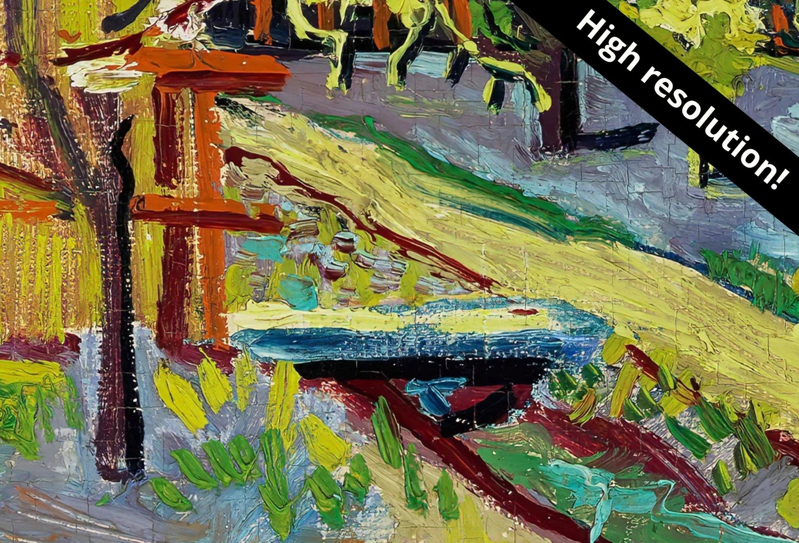 Verger Bordé de Cyprès de Vincent van Gogh - Impression d’Art Célèbre à Télécharger. Décor Mural Vintage, Impression d’art.