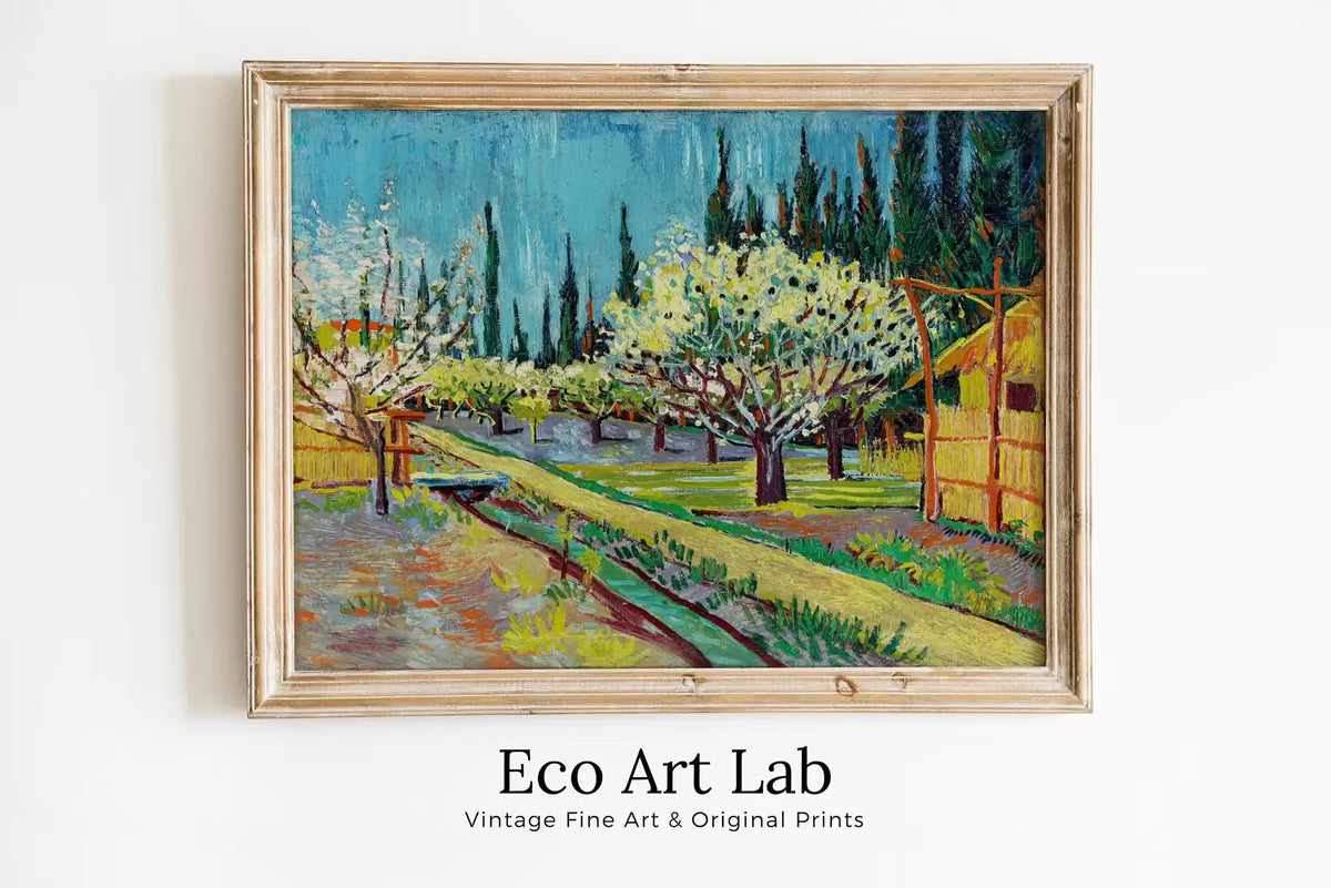 Vincent van Gogh Orchard Bordered by Cypresses Printable Famous Art Print. Instant Download van Gogh Print Vintage Wall Decor Fine Art Print – Printable Wall Art