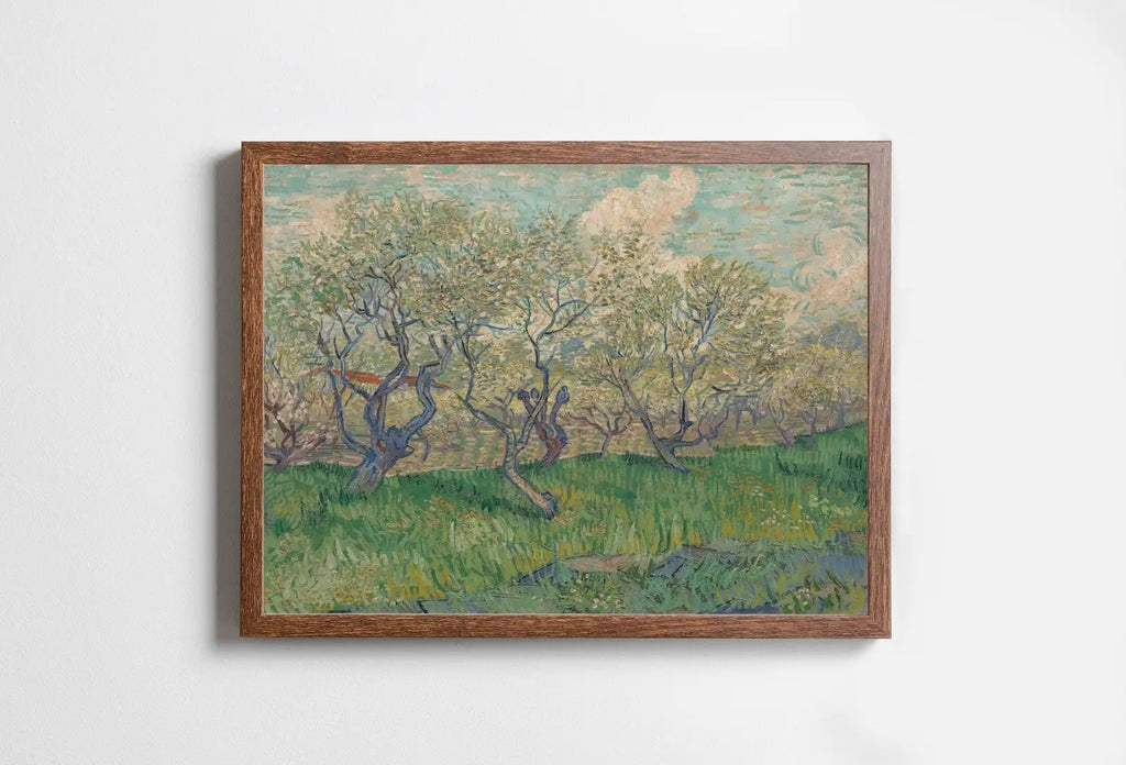 Included artwork preview showing first selection of artworks from Vincent van Gogh Orchard in Blossom Printable Famous Art Print. Instant Download van Gogh Print. Vintage Art. Botanical Landscape Painting.
