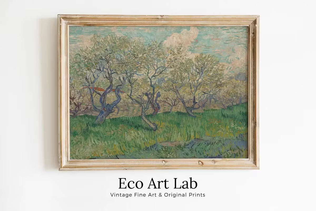 Vincent van Gogh Orchard in Blossom Printable Famous Art Print. Instant Download van Gogh Print. Vintage Art. Botanical Landscape Painting – Printable Wall Art