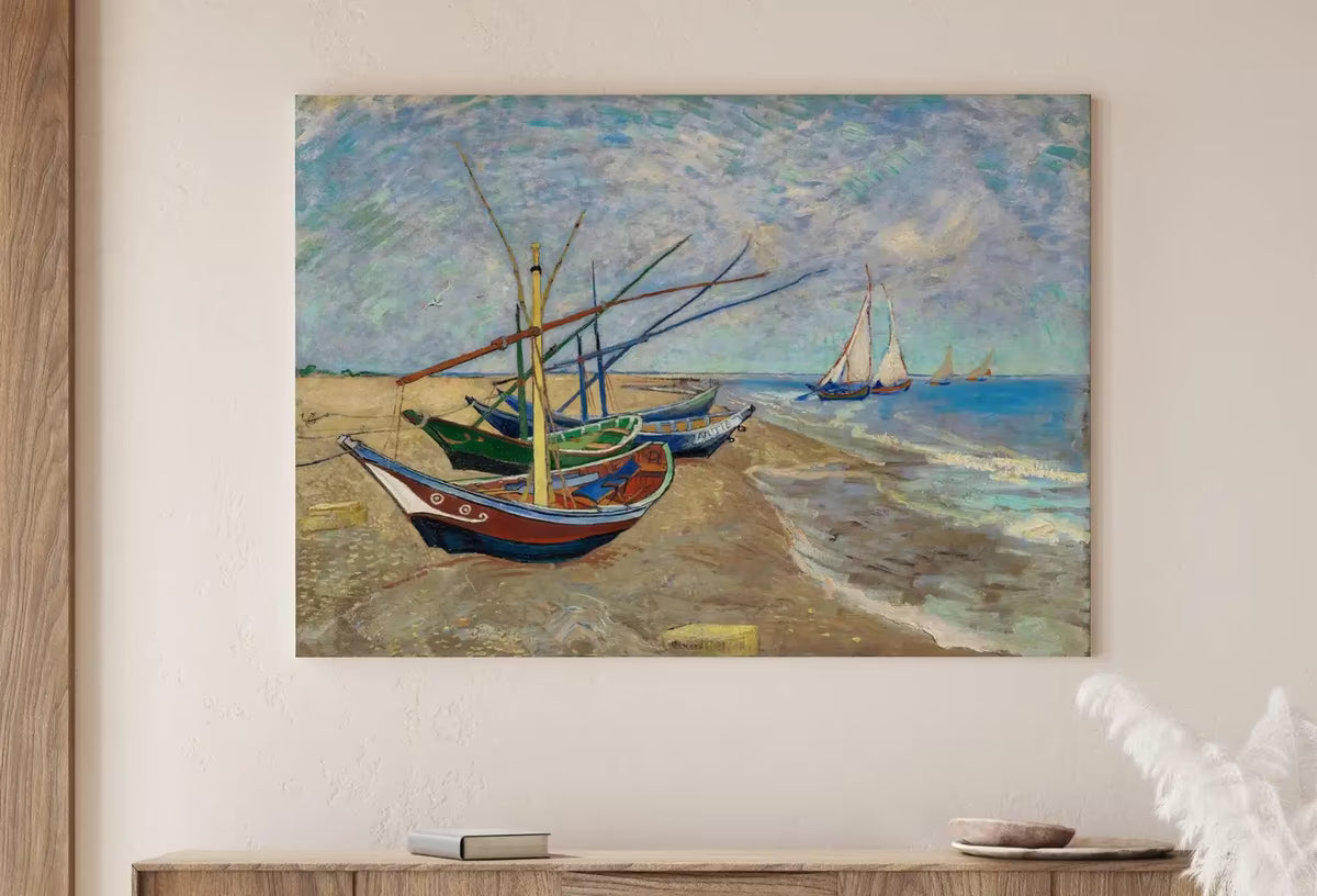 Vincent van Gogh Print Fishing Boats on the Beach Printable Famous Art Print. Instant Download van Gogh Vintage Painting Nautical Wall Decor – Printable Wall Art