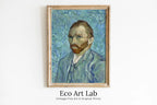 Framed view of Vincent van Gogh Printable Famous Self Portrait Art Print. Instant Download van Gogh Print Vintage Classic Portrait Painting. Fine Art Print – printable wall art digital download.