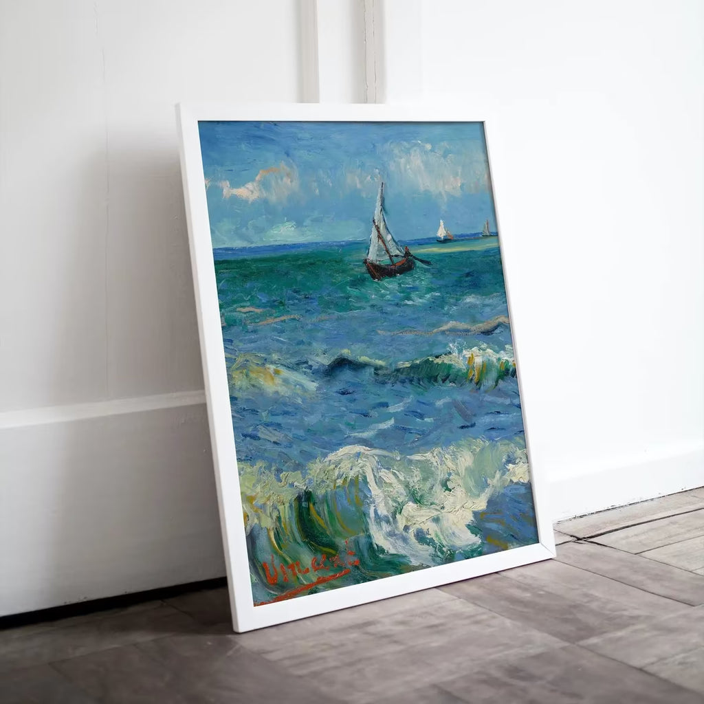 Vincent van Gogh Seascape with Boats. Printable Famous Art Print. Instant Download van Gogh Print. Vintage Nautical Painting. Fine Art Print – Printable Wall Art