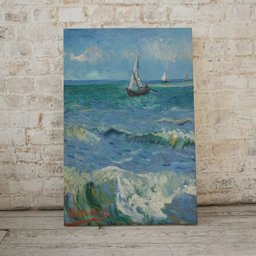 Vincent van Gogh Seascape with Boats. Printable Famous Art Print. Instant Download van Gogh Print. Vintage Nautical Painting. Fine Art Print – Printable Wall Art