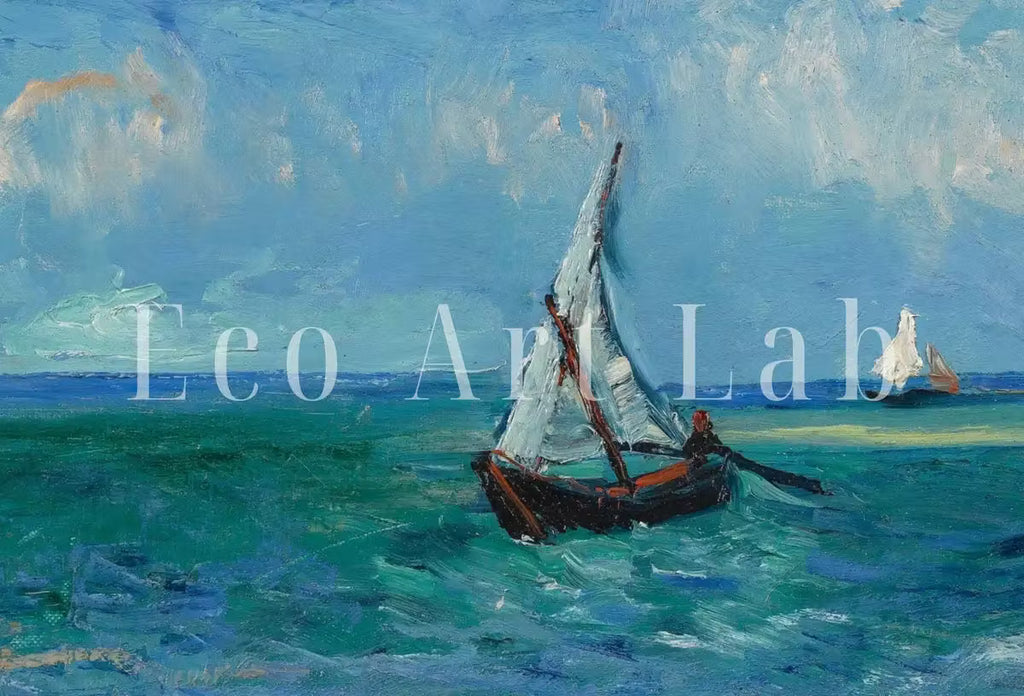 Vincent van Gogh Seascape with Boats. Printable Famous Art Print. Instant Download van Gogh Print. Vintage Nautical Painting. Fine Art Print – Printable Wall Art
