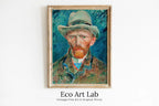 Framed view of Vincent van Gogh Self Portrait Printable Famous Art Print. Instant Download van Gogh Print Vintage Classic Portrait Painting. Fine Art Print – printable wall art digital download.