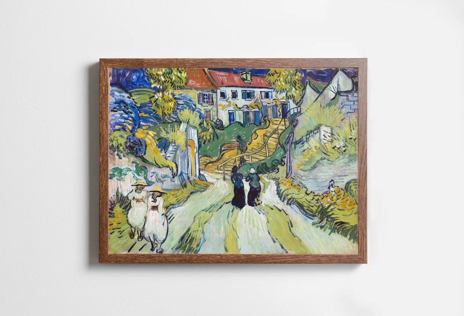 Reproduction d’art célèbre : Escalier à Auvers de Vincent van Gogh - Téléchargement instantané, style vintage pour la ville.