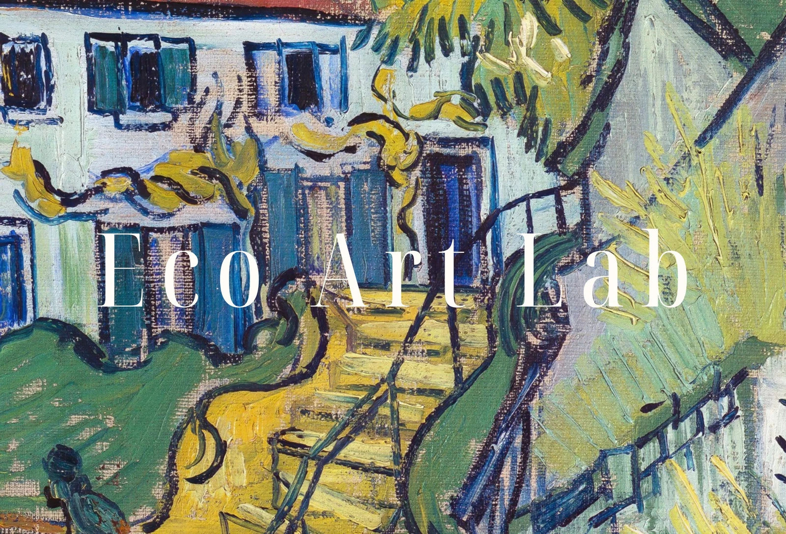 Reproduction d’art célèbre : Escalier à Auvers de Vincent van Gogh - Téléchargement instantané, style vintage pour la ville.