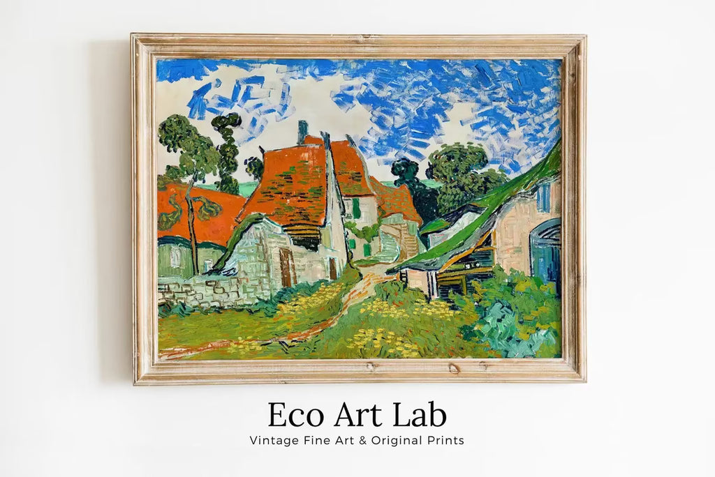 Vincent van Gogh Street in Auvers Painting Printable Famous Art. Instant Download Farmhouse van Gogh Vintage Fine Art  – Printable Wall Art