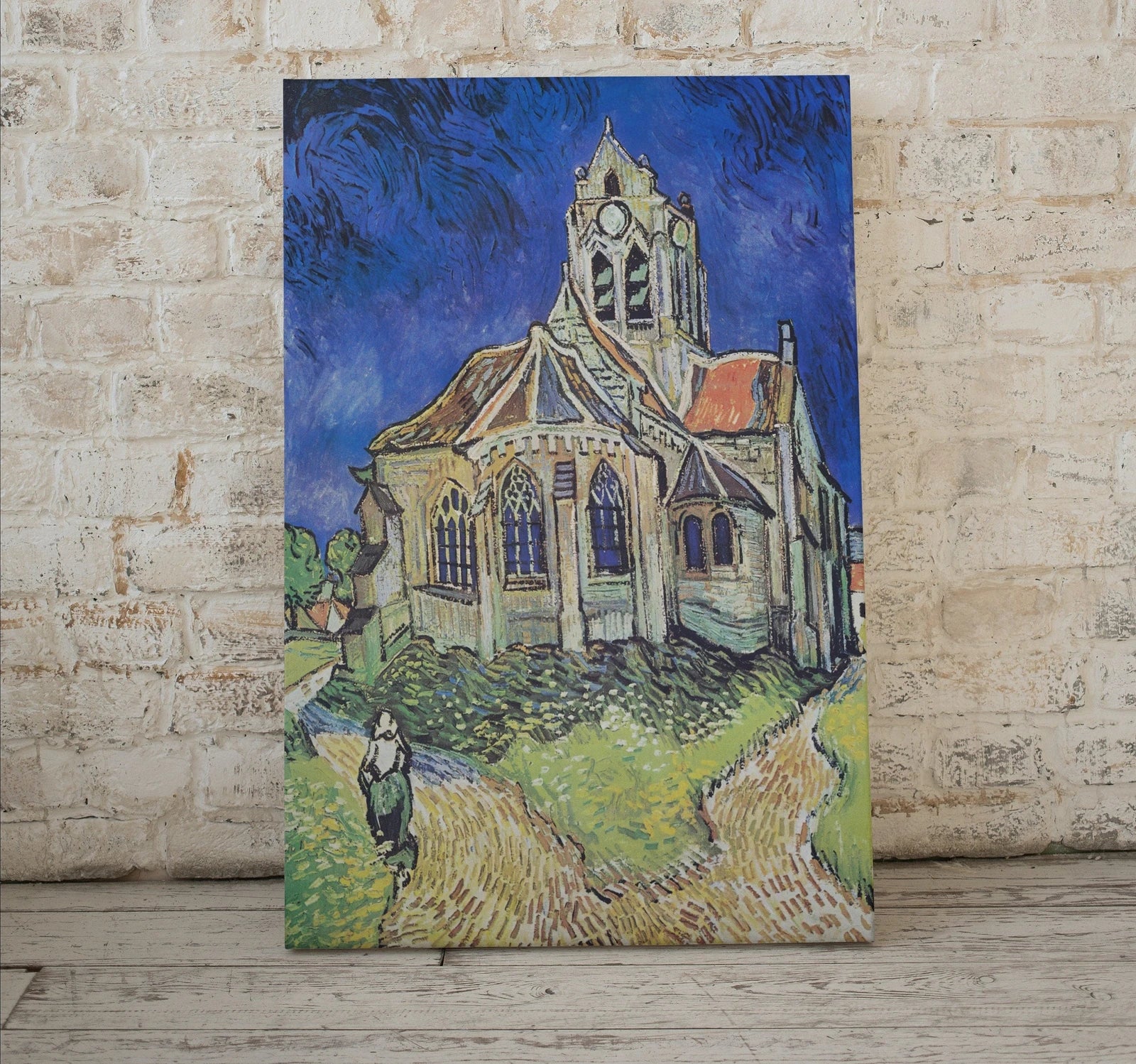 Reproduction d’art célèbre : L’église d’Auvers de Vincent van Gogh - Téléchargement instantané, style vintage pour la décoration murale.