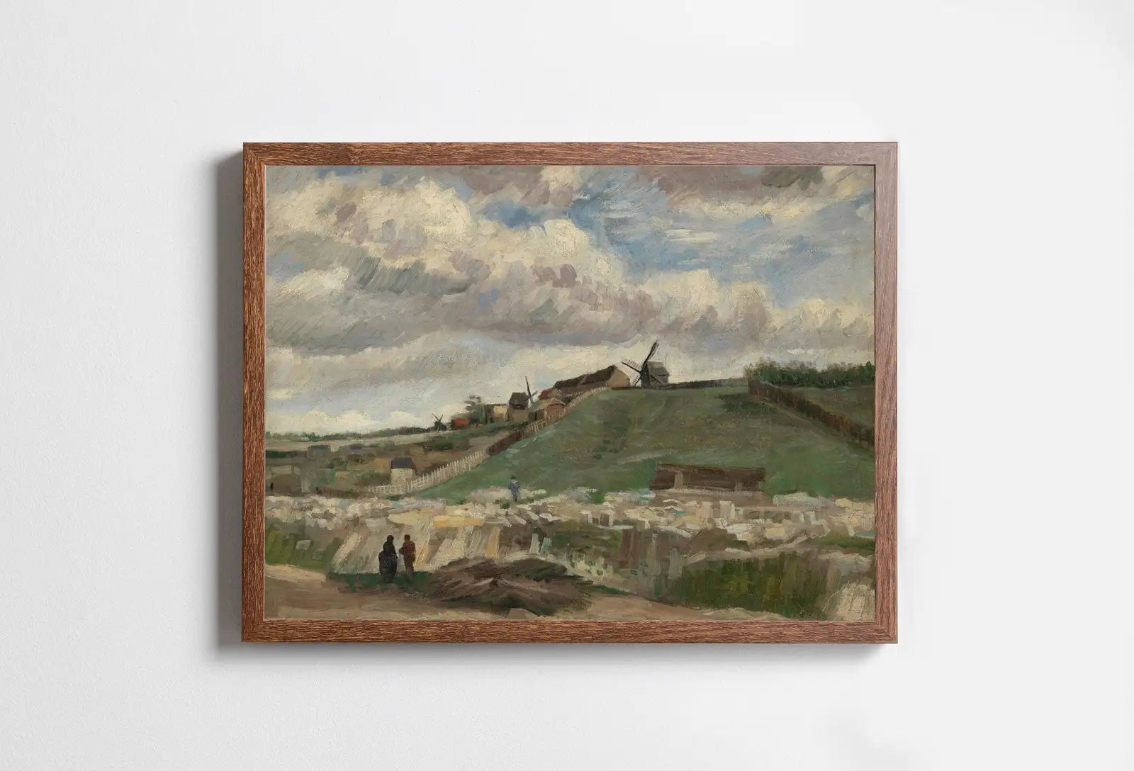 Impression célèbre de l’art de Vincent van Gogh “La colline de Montmartre avec carrière de pierre”. Téléchargement instantané de l’impression de Van Gogh pour décoration murale vintage