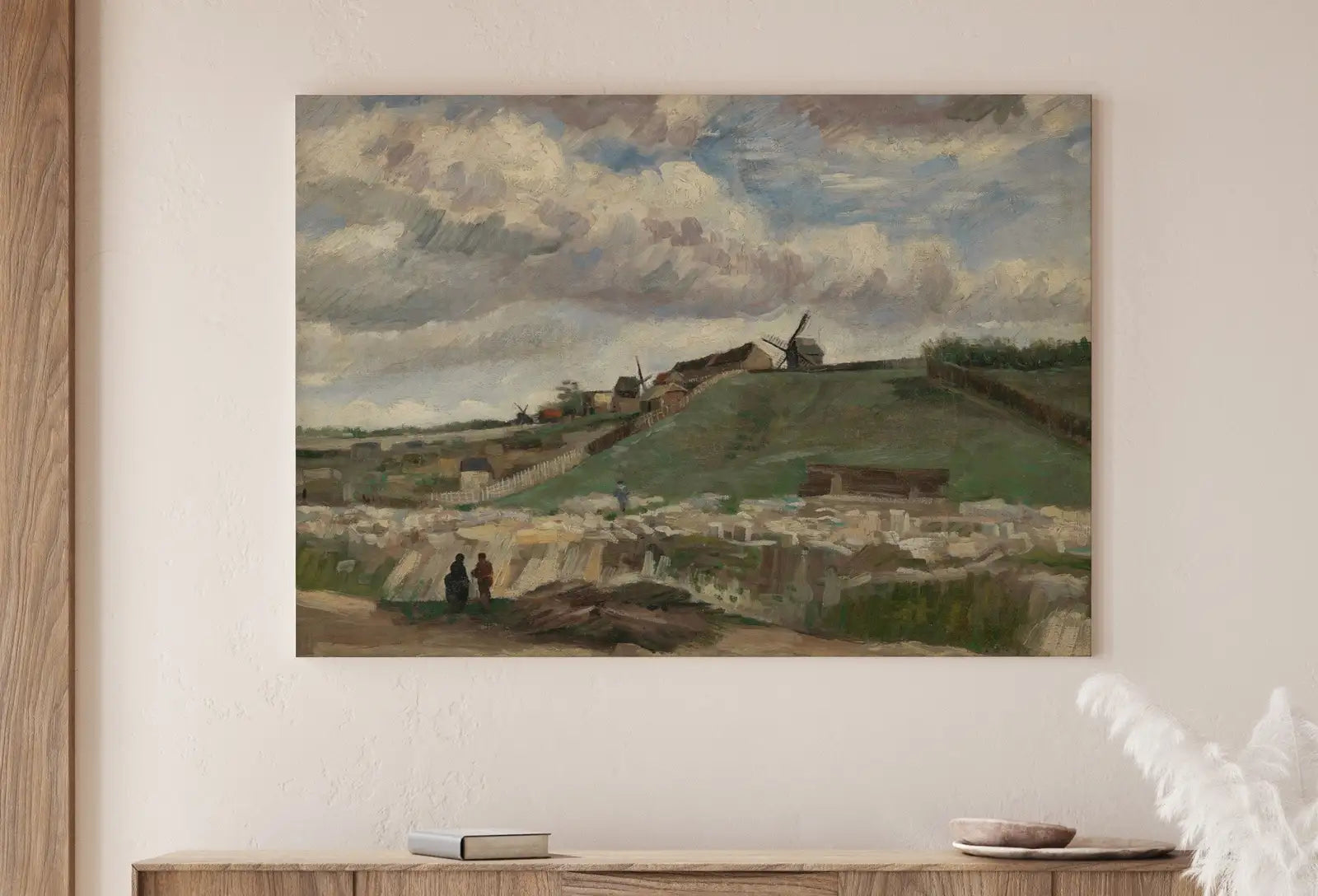 Impression célèbre de l’art de Vincent van Gogh “La colline de Montmartre avec carrière de pierre”. Téléchargement instantané de l’impression de Van Gogh pour décoration murale vintage