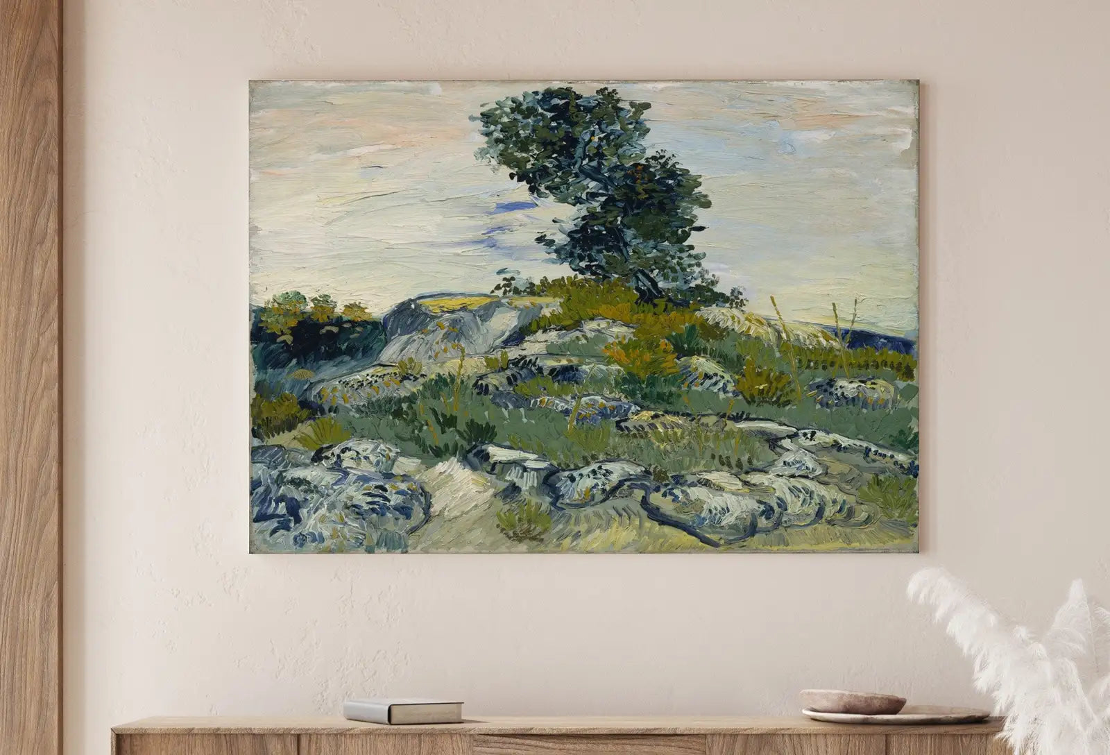 “Les Rochers”, Vincent van Gogh, reproduction d’art célèbre. Téléchargement instantané, reproduction de van Gogh. Peinture de paysage d’art vintage.