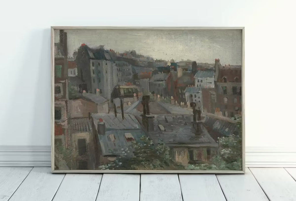 Vincent van Gogh View from Vincent's Studio. Famous Printable Oil Painting. Instant Download. van Gogh Paris Cityscape Vintage Fine Art – Printable Wall Art