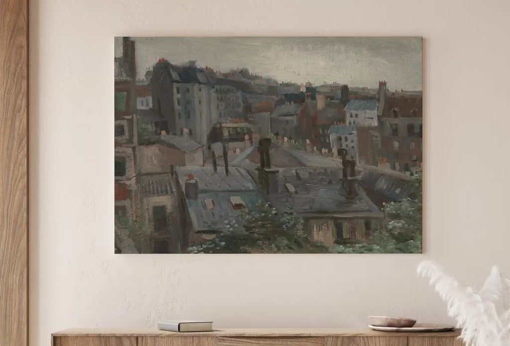 Vincent van Gogh View from Vincent's Studio. Famous Printable Oil Painting. Instant Download. van Gogh Paris Cityscape Vintage Fine Art – Printable Wall Art