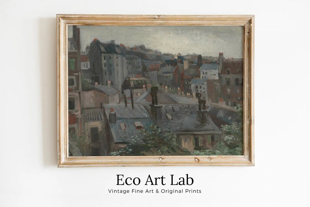 Vincent van Gogh View from Vincent's Studio. Famous Printable Oil Painting. Instant Download. van Gogh Paris Cityscape Vintage Fine Art – Printable Wall Art Digital Download – Digital Download