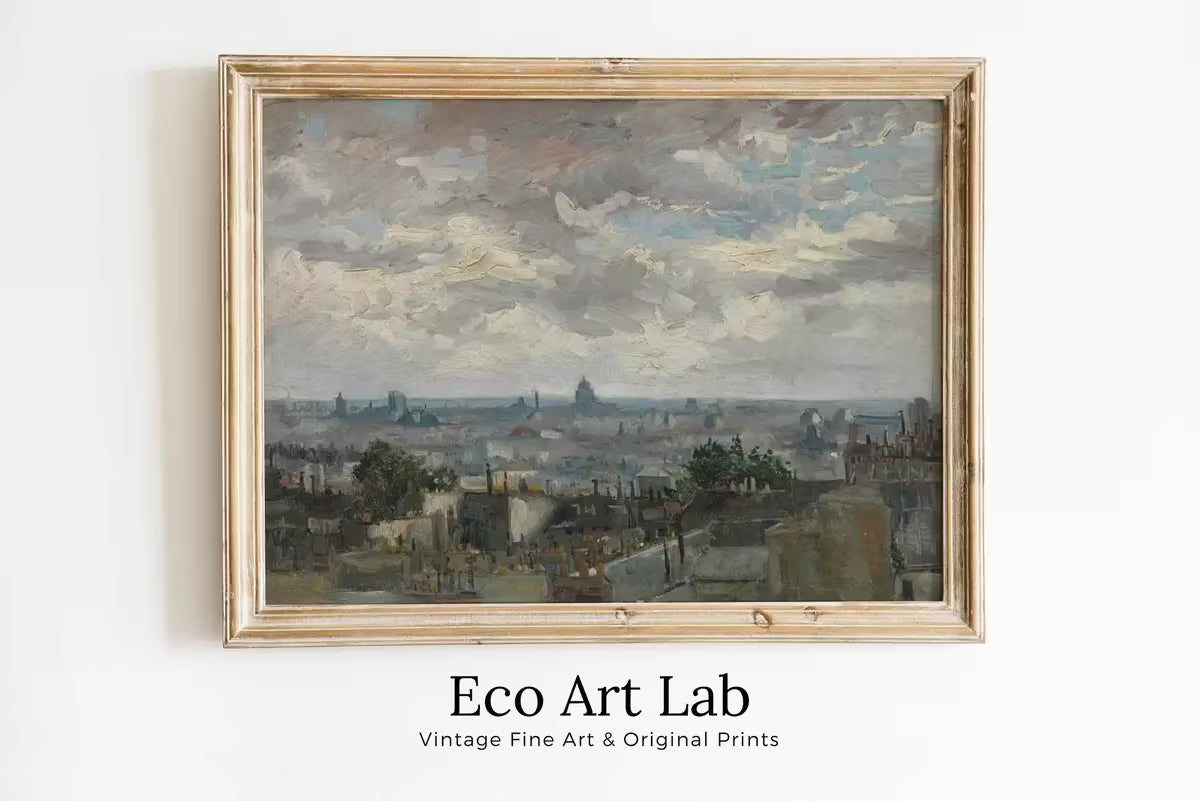 Vincent van Gogh View of Paris Printable Famous Oil Painting. Instant Download van Gogh Print European Landscape Vintage Wall Decor Fine Art – Printable Wall Art