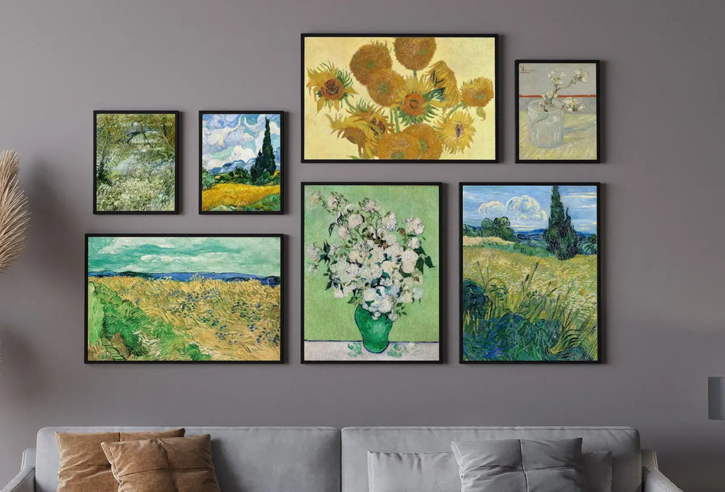 Ensemble d’impressions murales de Vincent van Gogh. Ensemble pour galerie murale. Ensemble de 7 impressions de Van Gogh. Collection de peintures célèbres en impressions d’art de beaux-arts. Ensemble d’art de Van Gogh n°3.