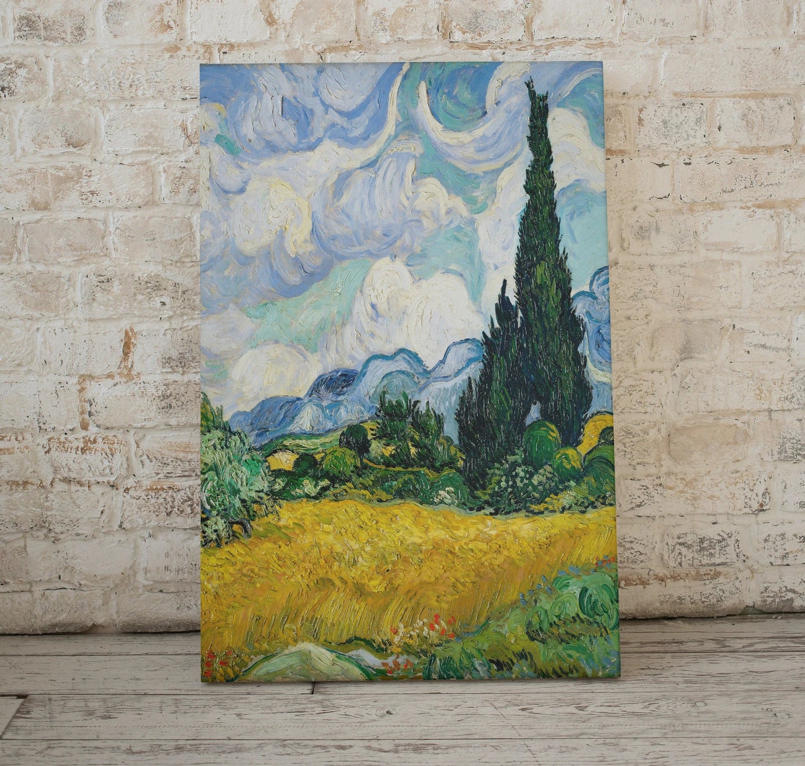 Impression d’un champ de blé par Vincent van Gogh : Téléchargement instantané d’une œuvre d’art verticale vintage de Van Gogh pour la décoration murale. Fine art print pour une ambiance artistique.