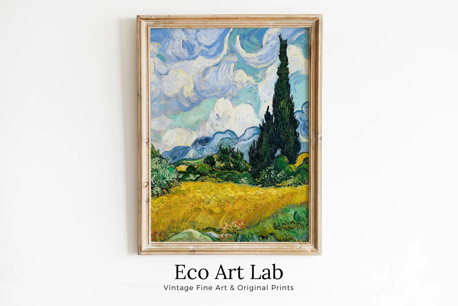 Impression d’un champ de blé par Vincent van Gogh : Téléchargement instantané d’une œuvre d’art verticale vintage de Van Gogh pour la décoration murale. Fine art print pour une ambiance artistique.