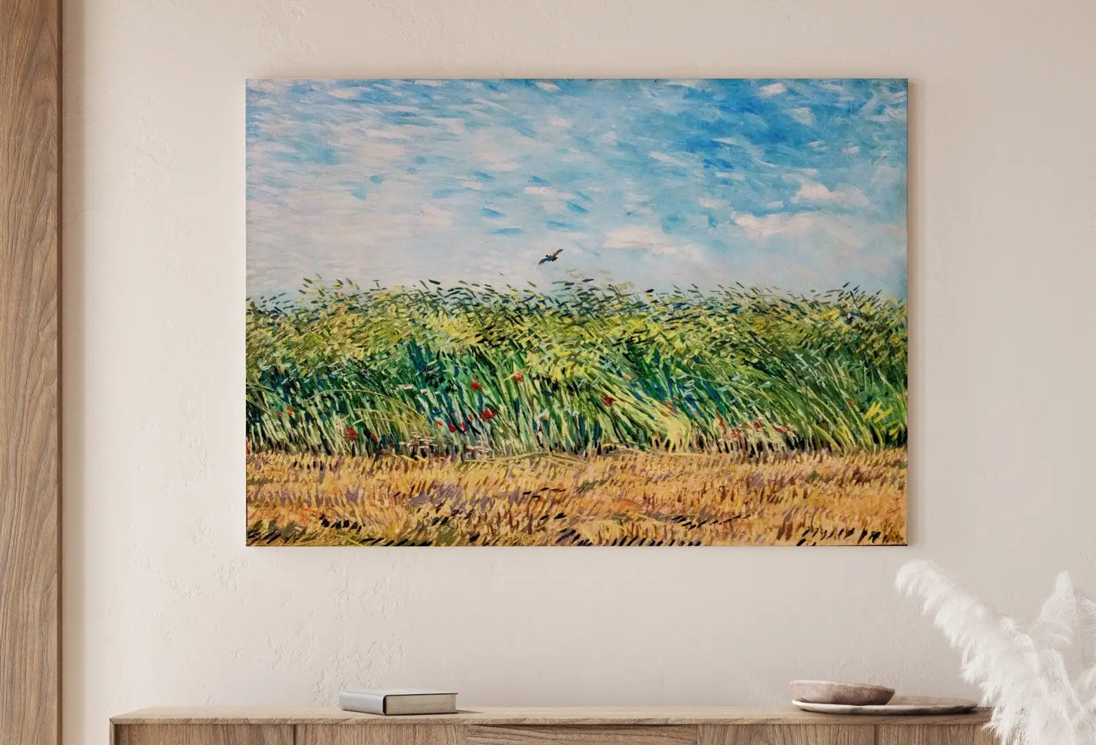 Champ de Blé avec Alouette de Vincent van Gogh - Art Célèbre à Télécharger. Décor Mural Vintage. Impression d’art.