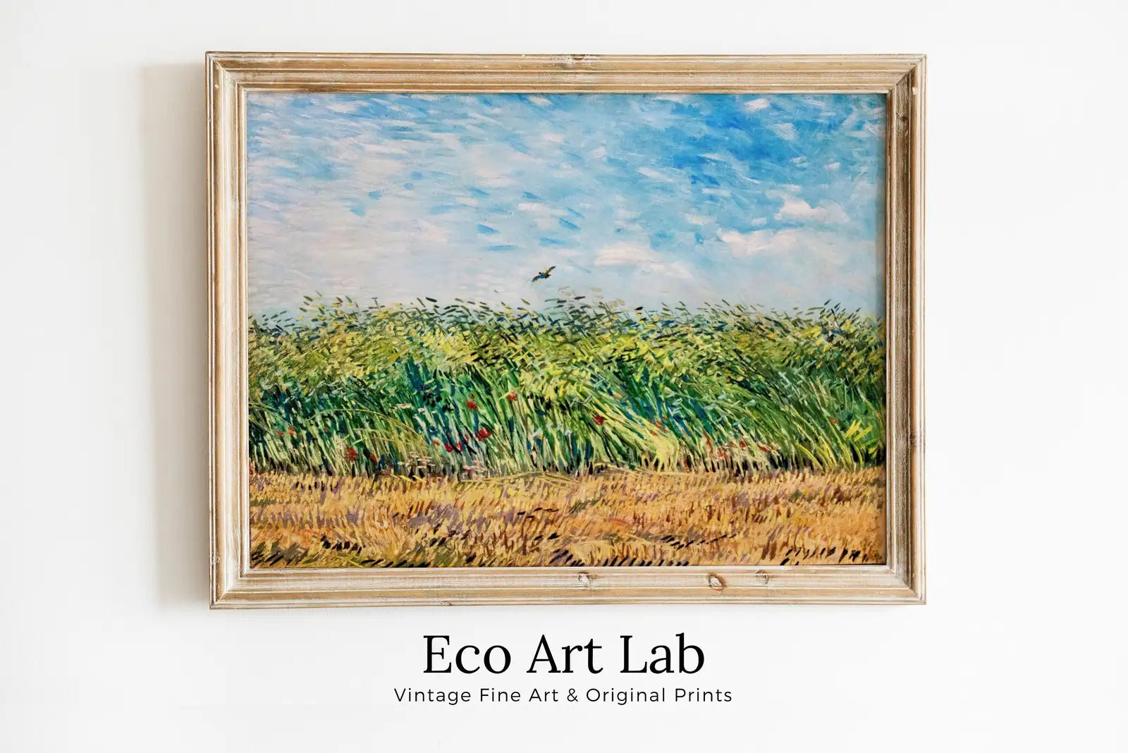 Champ de Blé avec Alouette de Vincent van Gogh - Art Célèbre à Télécharger. Décor Mural Vintage. Impression d’art.