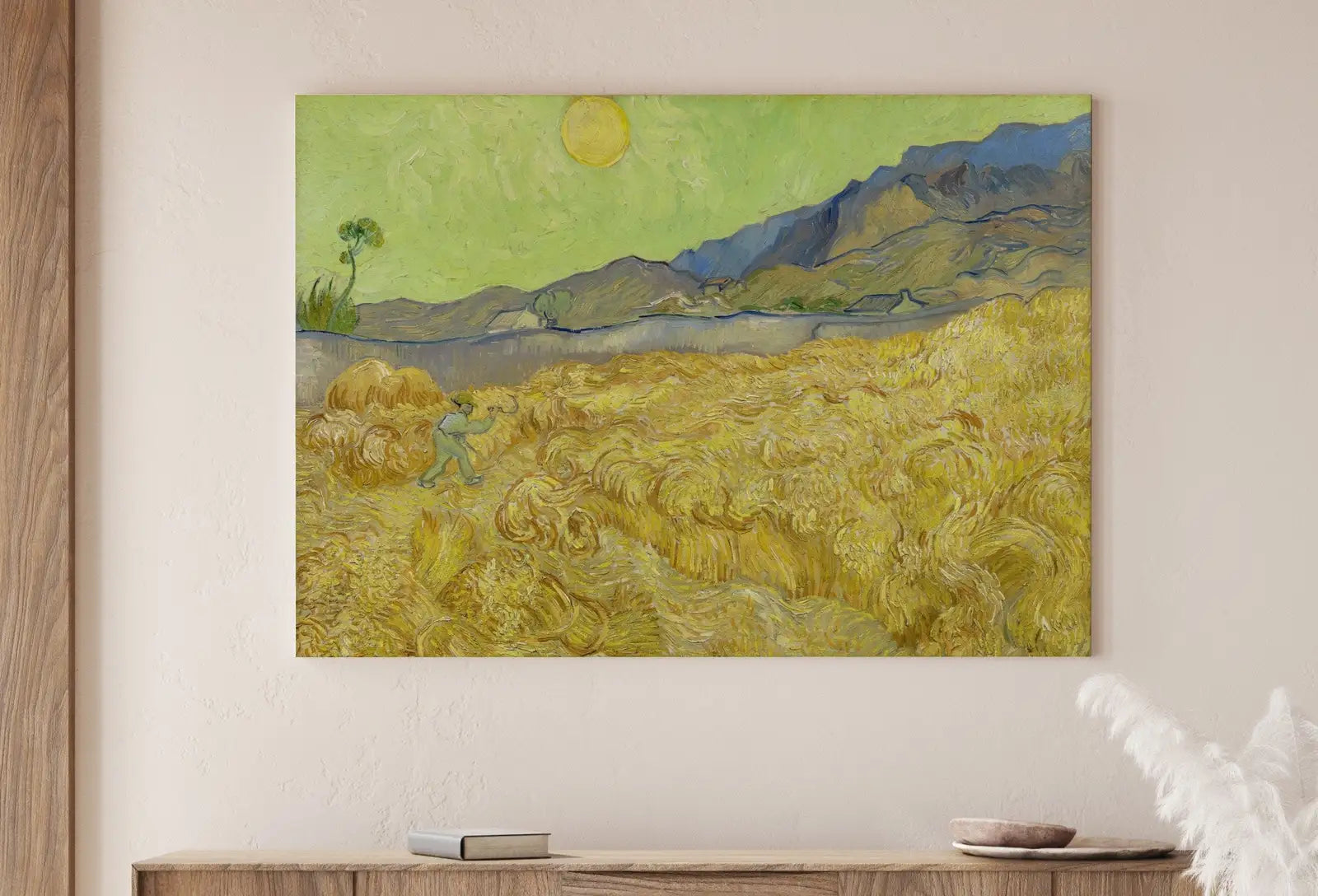 Vincent van Gogh Wheatfield With a Reaper. Printable Famous Art Print. Instant Download van Gogh Print. Vintage Art Landscape Painting. – Printable Wall Art Digital Download